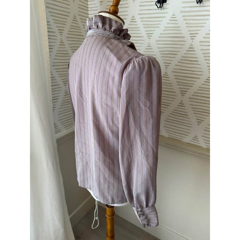 Vintage Jonathan Martin 70s 80s Pussybow Blouse Size 11/12 Small Medium - Picture 4 of 8